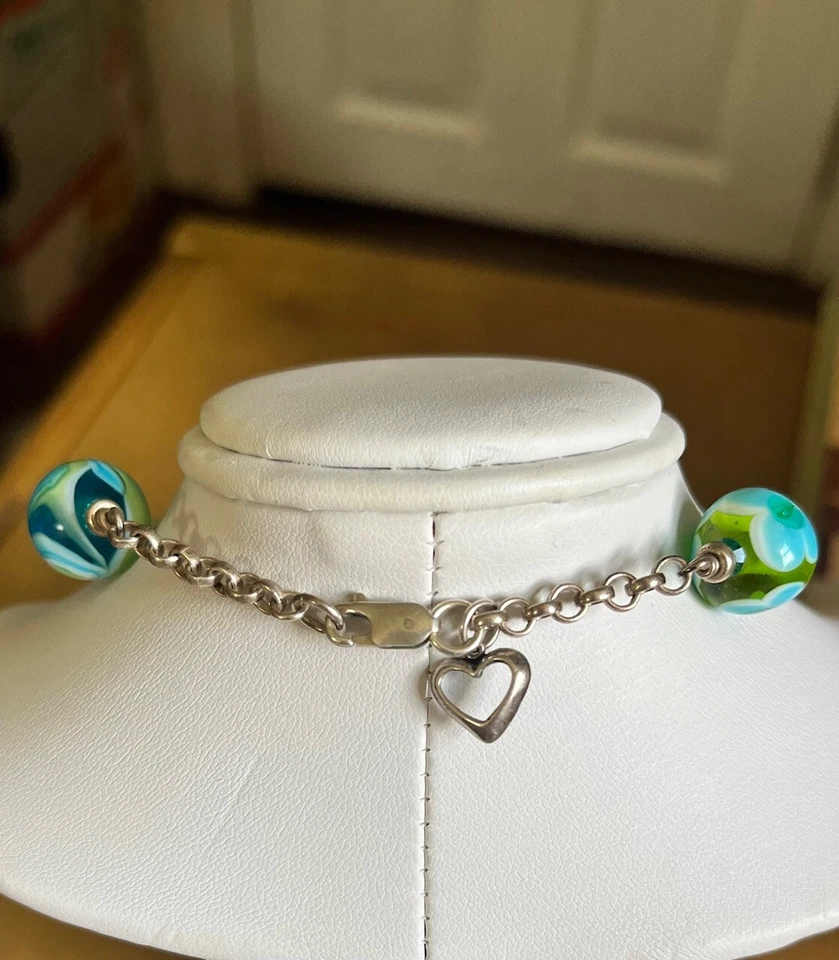 Lampwork Glass Necklace Artisan-Made Turquoise/Green - Earrings Sold Separately! - Image 4 of 4