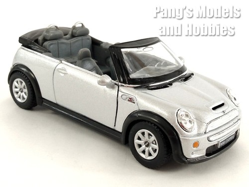 Mini Cooper S Convertible 1/28 Scale Diecast Model by Kinsmart - SILVER - Picture 2 of 12
