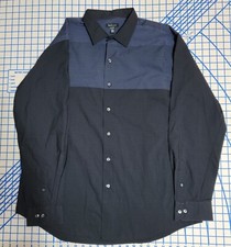 Van Heusen Shirt Black,Gray Stripe Long Sleeve Size XL 17-17 1/2