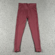 SET Active Sportbody Leggings Womens Medium Maroon Ribbed Activewear