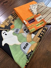 Halloween Fabric Lot 2 1/4 Yards Total- Moda- Debbie Mumm Panel Scaredy Cats