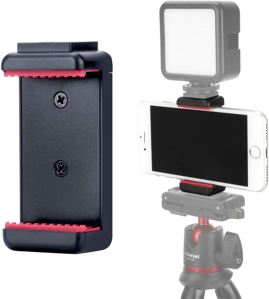 Ulanzi Phone/ iPhone Clip with Cold Shoe Mount, Tripod Mount Tripod Holder