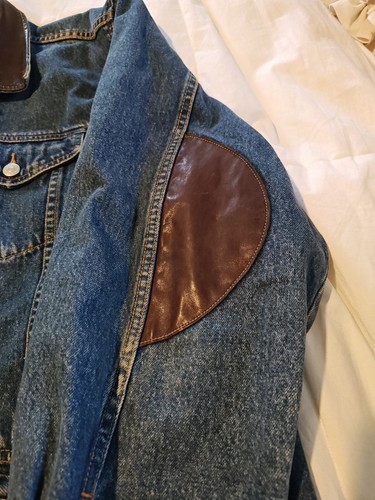 RARE VINTAGE Perry Ellis America Embroidered Denim Jacket Men's LG Nice! - Picture 4 of 11