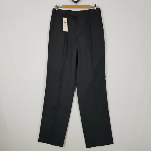 Plot Australia Mens Size 81R 32 Charcoal Black Textured Stripe Pant Brand New