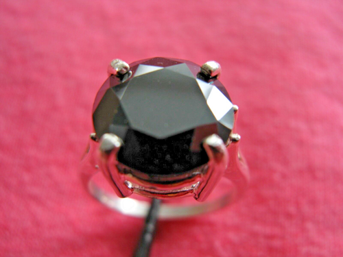 5.02ct NATURAL REAL BLACK DIAMOND RING,FREE DIAMOND TESTER,CERTIFICATE, SIZE 10 - Picture 4 of 11