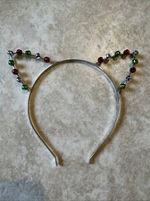 Christmas Cat Headband, Holiday Cat Ears with Jingle Bells