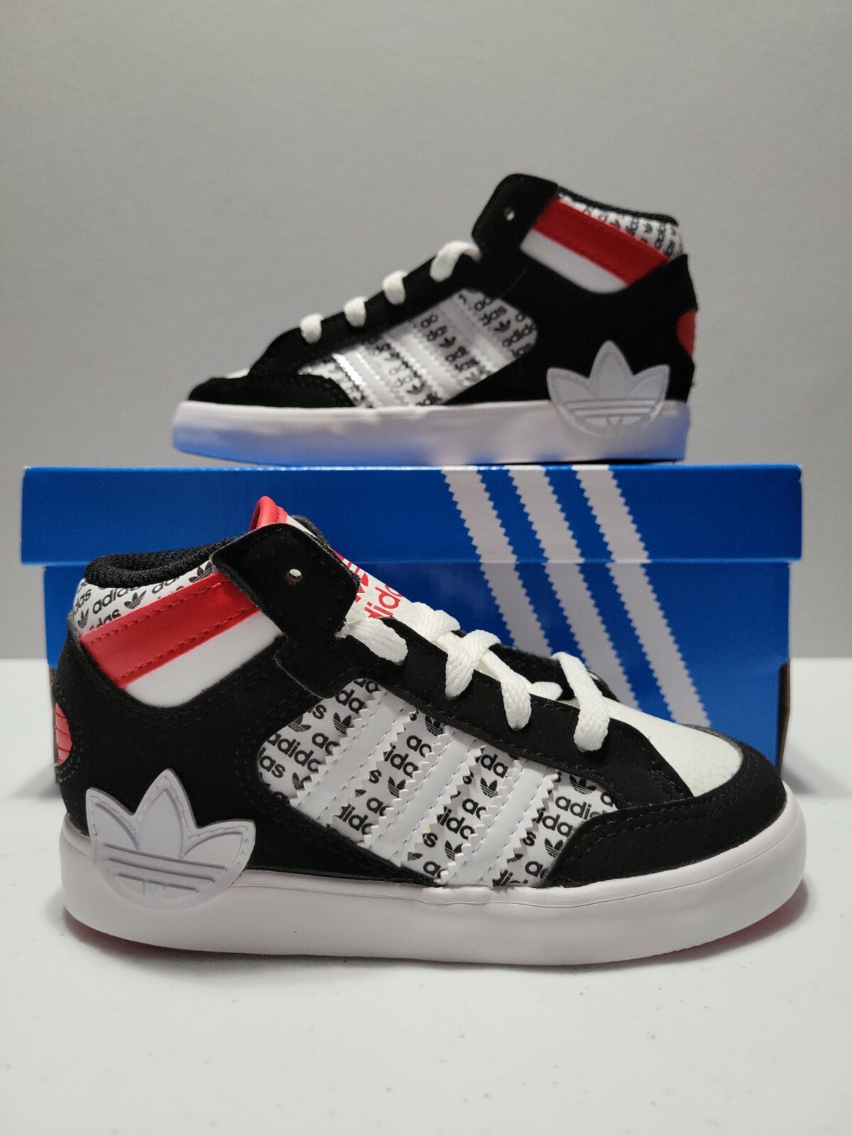 Adidas Hardcourt Hi I Red/Black/White Athletic Sneakers Shoes Youth