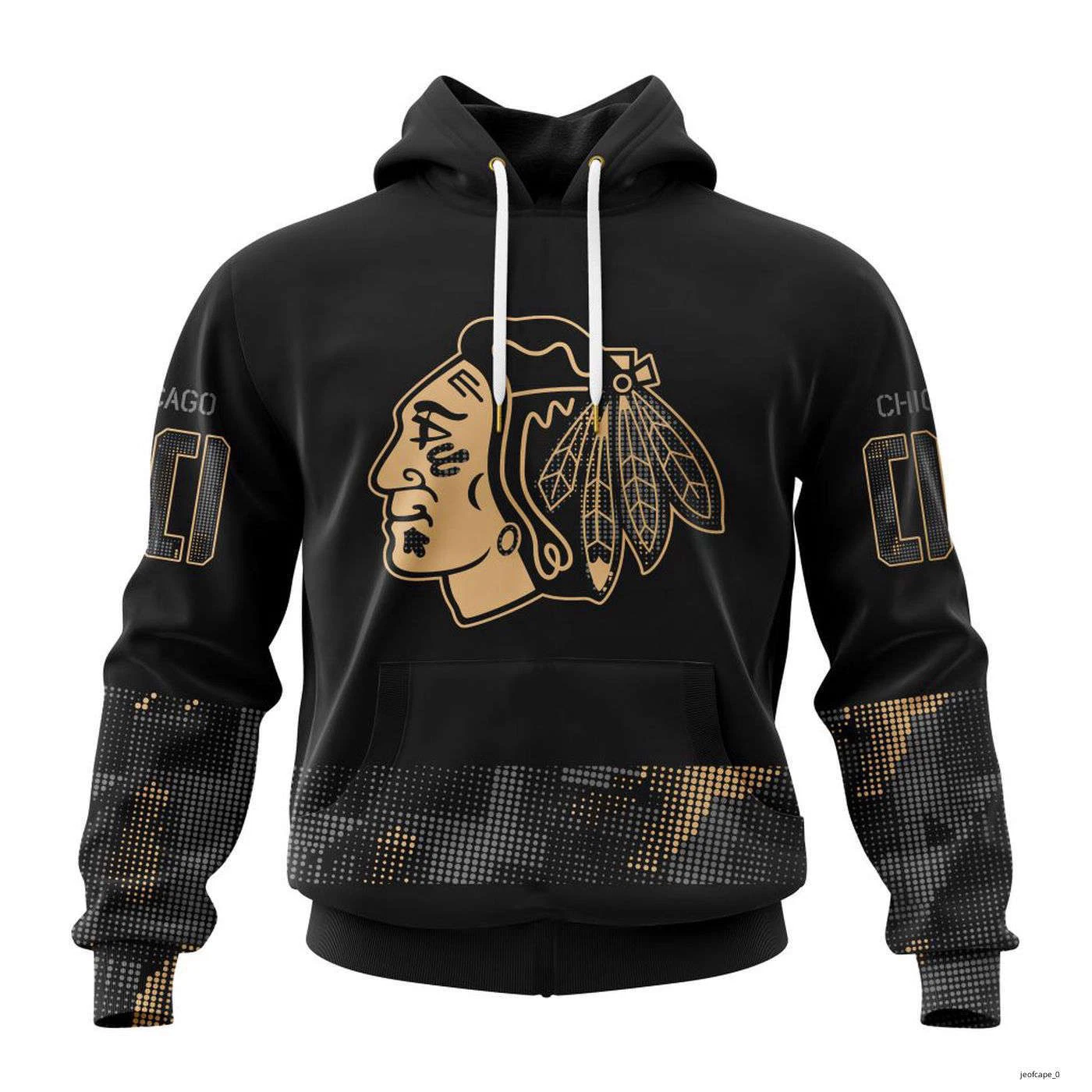Chicago Blackhawks Personalized Military Appreciation Hoodie