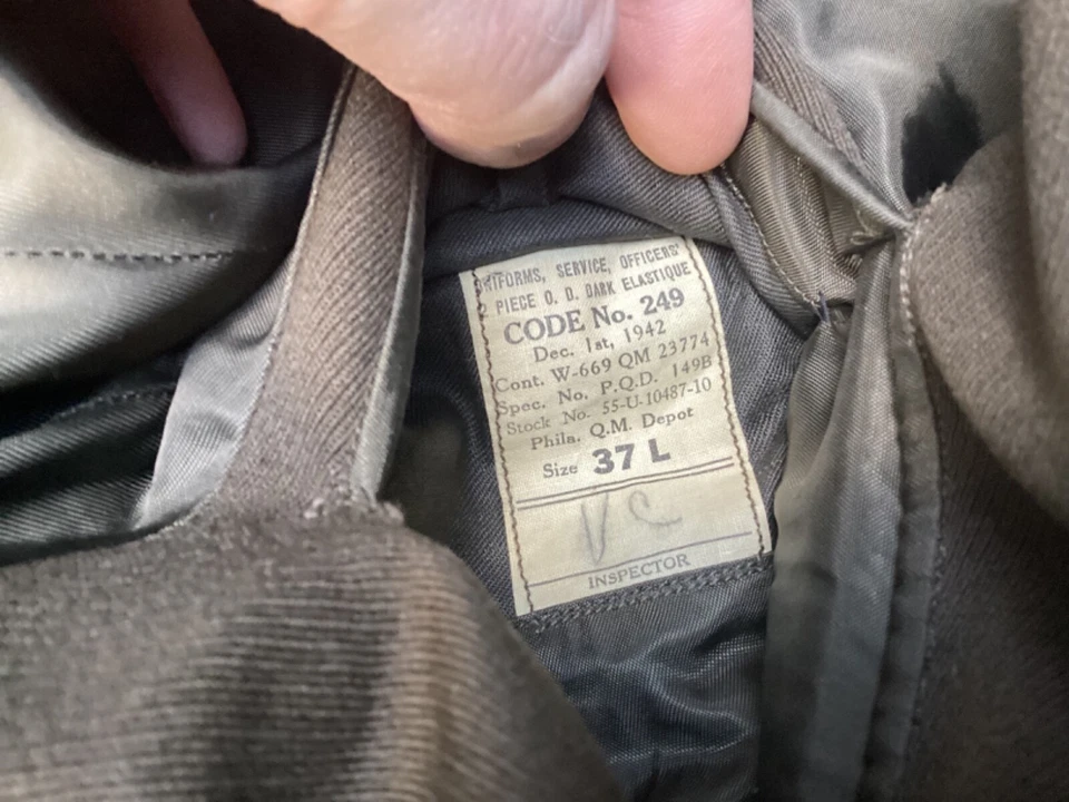 WW2 US ARMY AIR FORCES AAF OD WOOL GABARDINE OFFICER DRESS JACKET BULLION 5th AF - Image 4 of 4