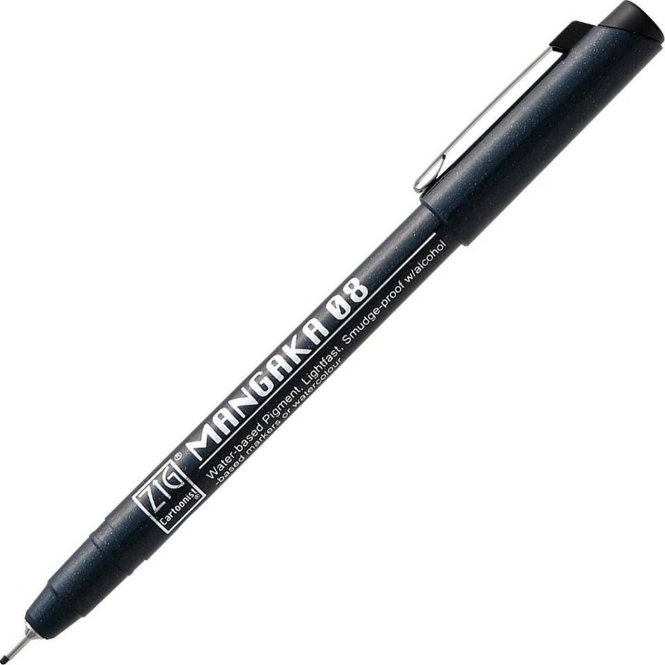 Kuretake ZIG CARTOONIST MANGAKA Black 3 set 0.25mm, 0.45mm, 0.65mm, for art, ... Foto 3 de 4