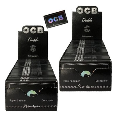 2 Boxen OCB Schwarz kurz Premium Double Papers à 25 Hefte mit je 100 Blatt