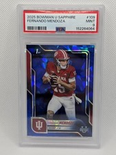 2025 Bowman University Chrome Sapphire Fernando Mendoza #109 PSA 9 1st Draft QB