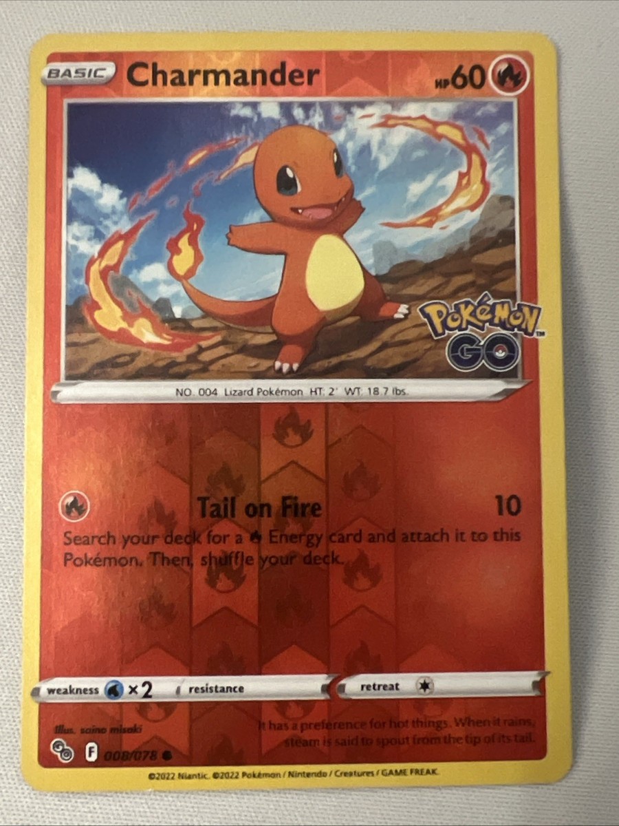 Pokémon TCG Charmander Pokemon Go Reverse Holo 008/078 MP | eBay