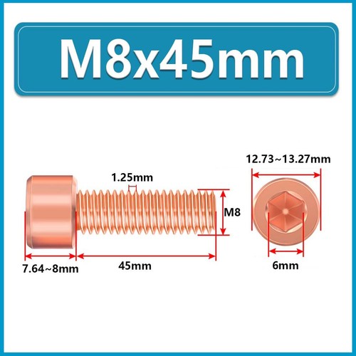 99% T2-Copper M3 M4 M5 ~ M12 Hexagon Socket Cap Allen Key Head Metric Bolts - Picture 60 of 83
