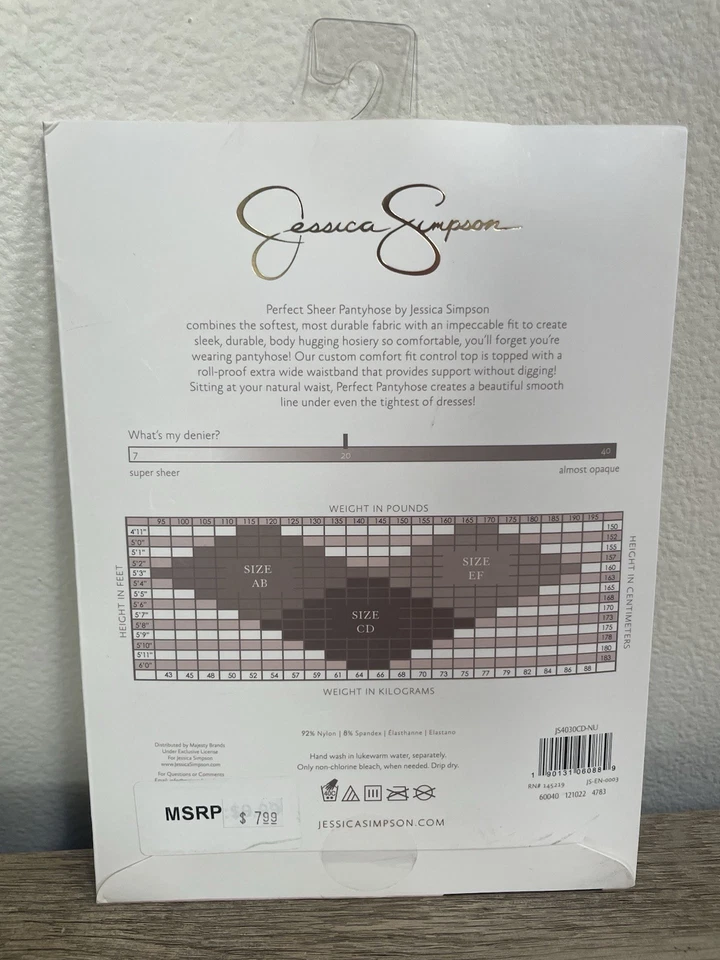 Medias transparentes Jessica Simpson talla CD nude pantimedias control top Foto 2 de 2