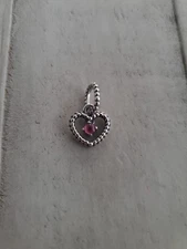 AUTHENTIC PANDORA PETAL PINK BEADED HEART DANGLE CHARM