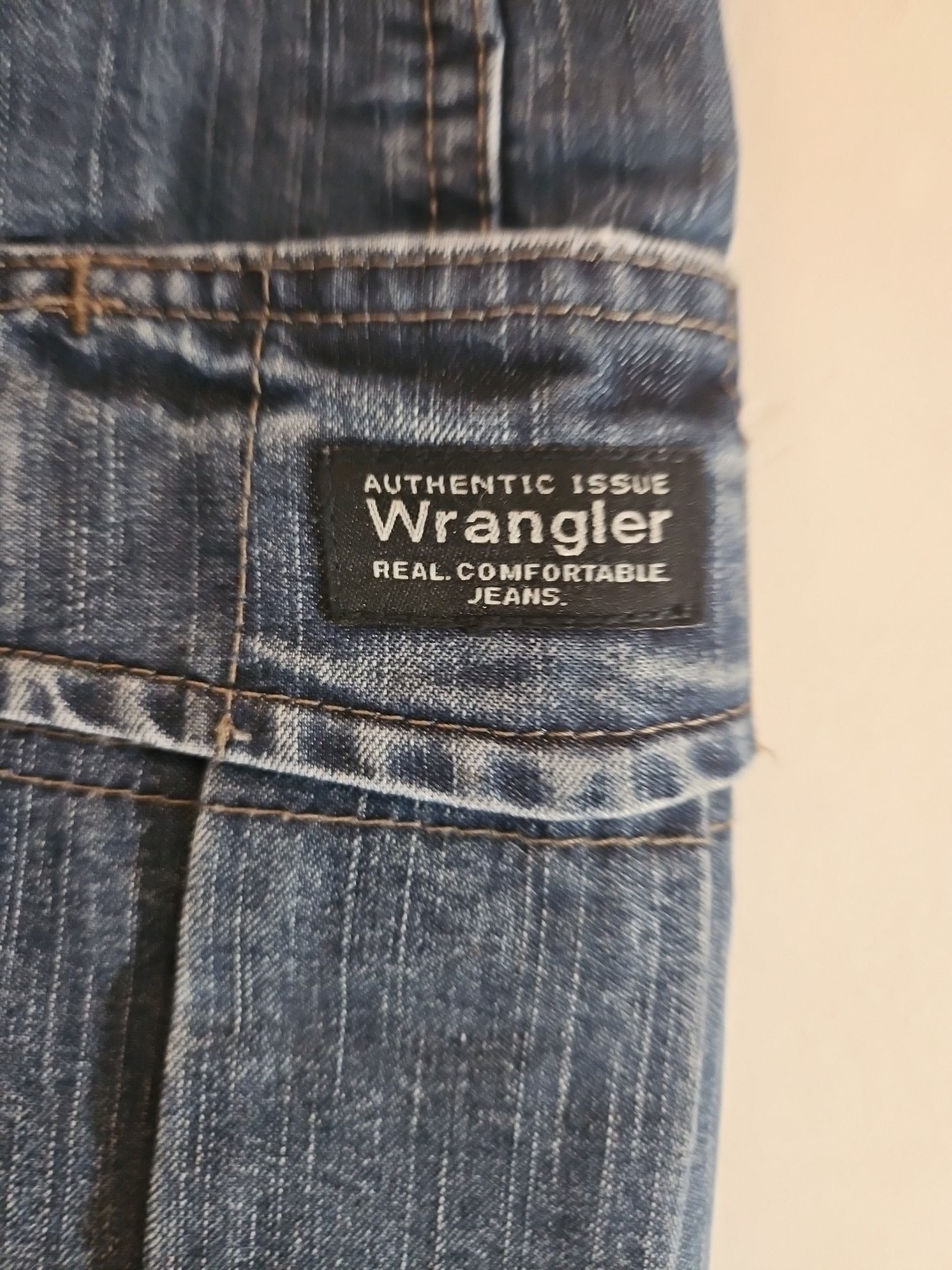 Wrangler Jean Cargo Shorts Mens Size 38/10 Blue Authentic Issue Real Comfortable image 5