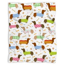 Cute Dachshund Throw Blanket 40x50 Warm Lightweight Soft Cozy Home Decor