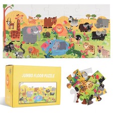Jumbo Floor Puzzle for Kids, Large Jigsaw 15.7 x 31.5 inches, Jungle Animals