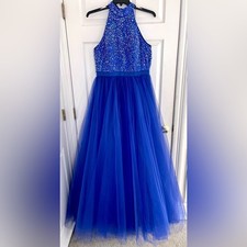 SHERRI HILL Prom Dress Size 2 or 4 Royal Blue with Rhinestones Size 2 or 4