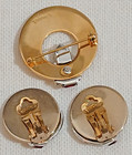 Vintage Gold Tone and Rhinestone Brooch w. Earrings Set Signed Marcel Boucher — photo 3