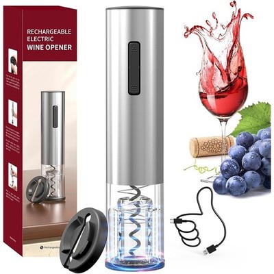 Stainless Steel Electric Wine Opener One-Touch Cork Remover W/ Type-C Charging