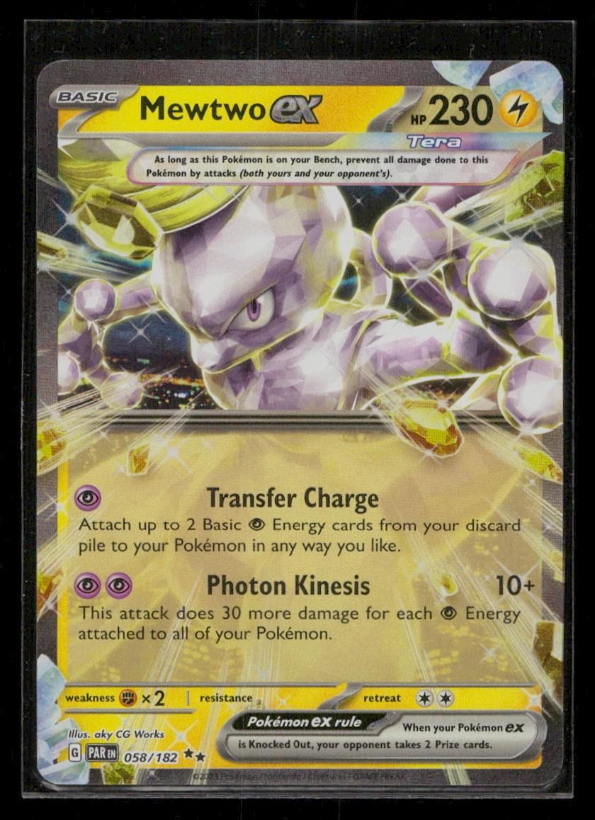 Mewtwo ex Paradox Rift 058/182 NM Pokemon TCG Holo aky CG Works