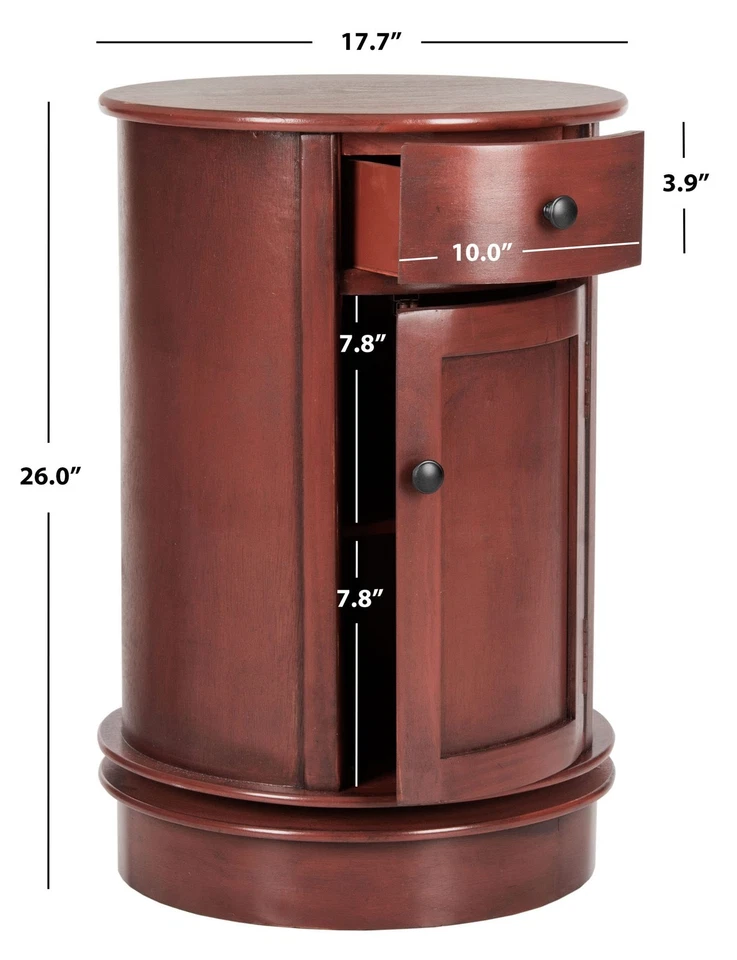 Mesa auxiliar de almacenamiento giratoria ovalada gris vintage American Homes Collection Tabitha Foto 4 de 4