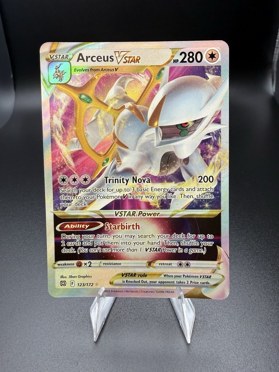 Pokmon TCG Arceus VSTAR Holo Card 123/172 Brilliant Stars Full Art Ultra  Rare