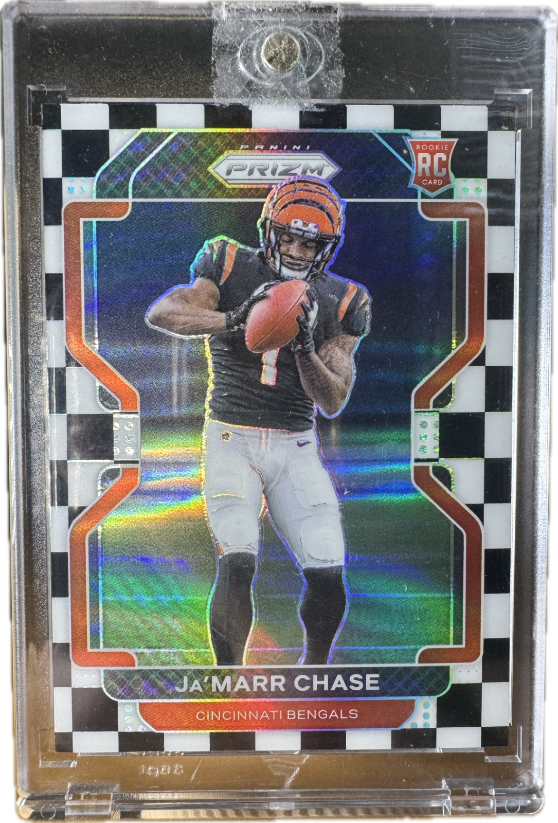 2021 Prizm JA’MARR CHASE ROOKIE BLACK WHITE CHECKER #337 Checkerboard RC