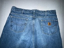 Vintage Carhartt Jeans Men 40 x 34 SF8517 Flannel Lined Denim Workwear USA MADE