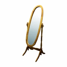 ORE International Natural Wooden Cheval Floor Mirror