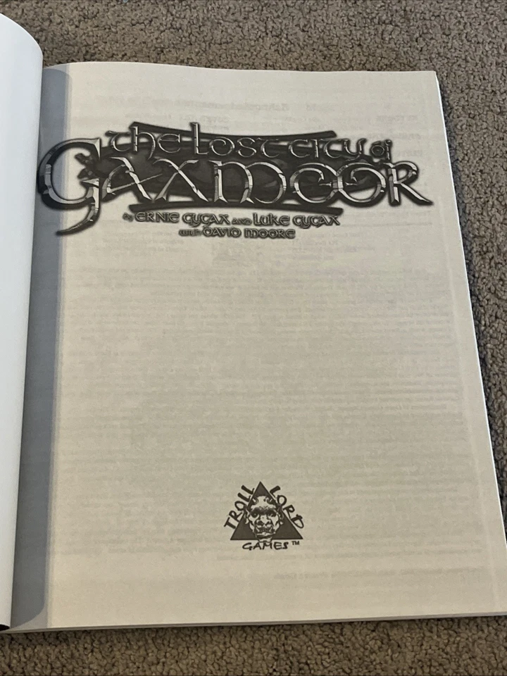 D20 The Lost City of Gaxmoor 1st Ed Troll Lord Games Gygaxian Fantasy Worlds D&D Foto 3 de 3