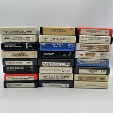 Lot of 24 Untested 8 Track Tapes - Country Music - Not Serviced - Sold As Is