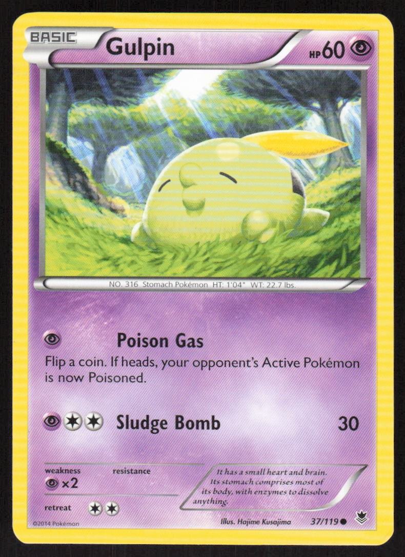 Pokemon Gulpin Common 37/119 XY - Phantom Forces LP