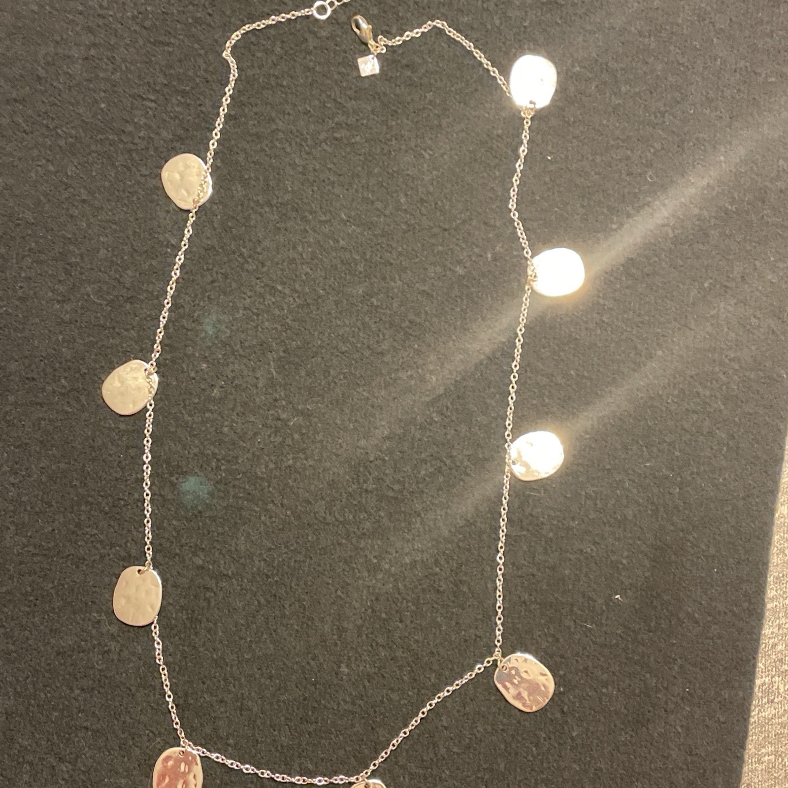 Signed T & R Flat Disc Dangle Statement Necklace … - image 1