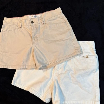 Women's Tommy Hilfiger shorts bundle Beige & White Denim Shorts Size 10 - Image 1 of 4
