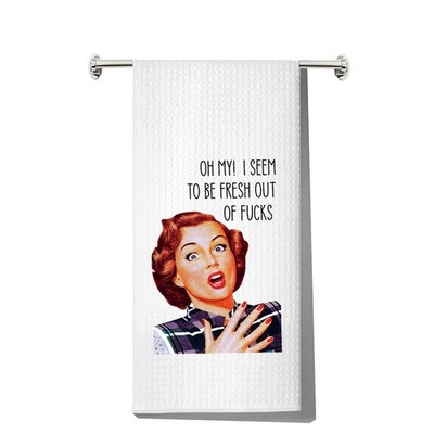 Funny Retro Sassy Kitchen Towel Retro Housewife Gift Oh My I Seem to Be Fresh...