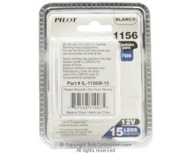 NEW Pilot Automotive BC9743 1156 LED Bulb SMD 15 LED, 2-Pack IL-1156W-15  - Image 2 of 3