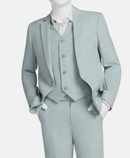 Calvin Klein Boys Green Stretch Tick Weave Blazer Coat Jacket Size 16