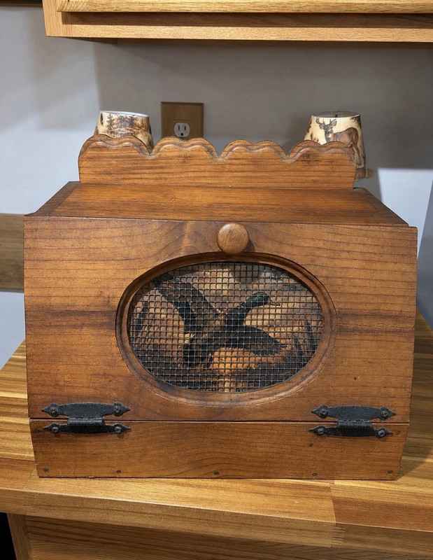 Rustic Hunting Bread Box Mallard Duck Kitchen Decor Primitive Cabin Farmhouse
