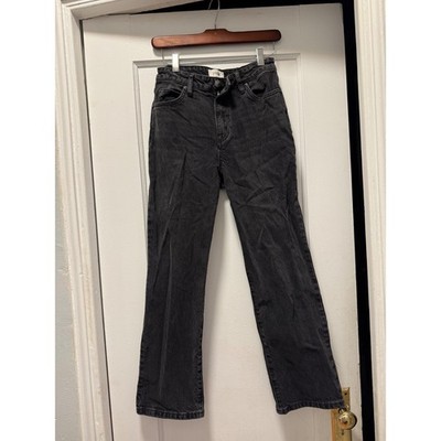 Joie Womens High Rise Straight Leg Jeans Faded Black Denim Size 26