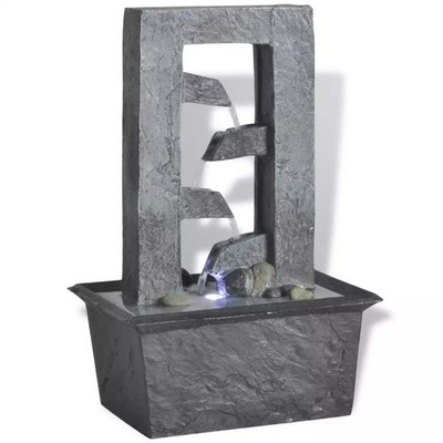 Zimmerbrunnen mit LED Beleuchtung Pumpe Springbrunnen Gartenbrunnen Deko Brunnen