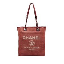 Chanel Mini Mixed Fibers Deauville Tote Women Red One Size