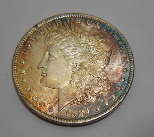 1884 O Morgan Dollar AU Choice Uncirculated Mint State 90% Silver $1 W/ Toning