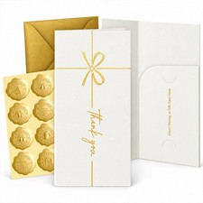 12 PCS Money Envelopes for Cash, Gold Foil Gift Card 18*9cm, White