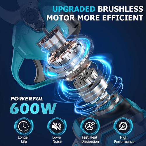 Electric Pruning Shears Brushless,  Cordless Pruner Shears with 2 Batteries 2.0A - Picture 2 of 9