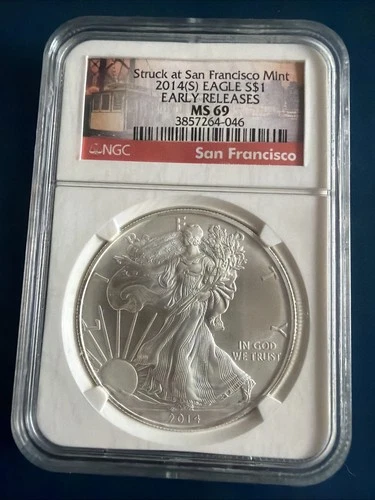 * 2014 American Silver Eagle NGC MS 69 Early Release Struck at San Francisco New