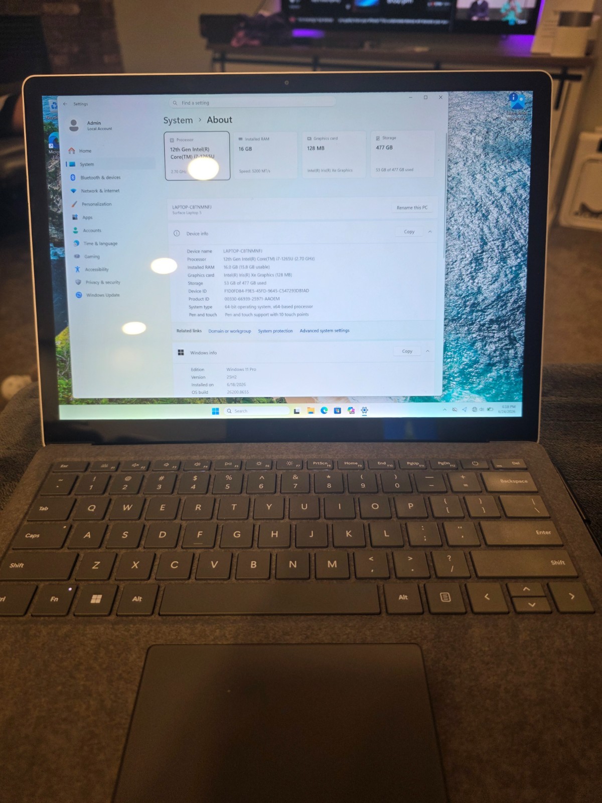 Surface Laptop 5 13.5''  Intel Core i7-1265U 16GB RAM 512GB SSD w/ Mag Charger — image 11