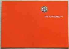 ALFA ROMEO 75 1.8 & 2.5 UK Car Sales Brochure c1986